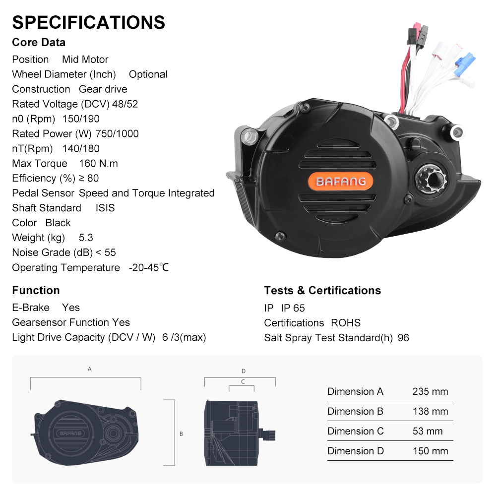 Kit de conversion pour vélo ca - Mid Drive Conversion Kit 1000W avis et prix